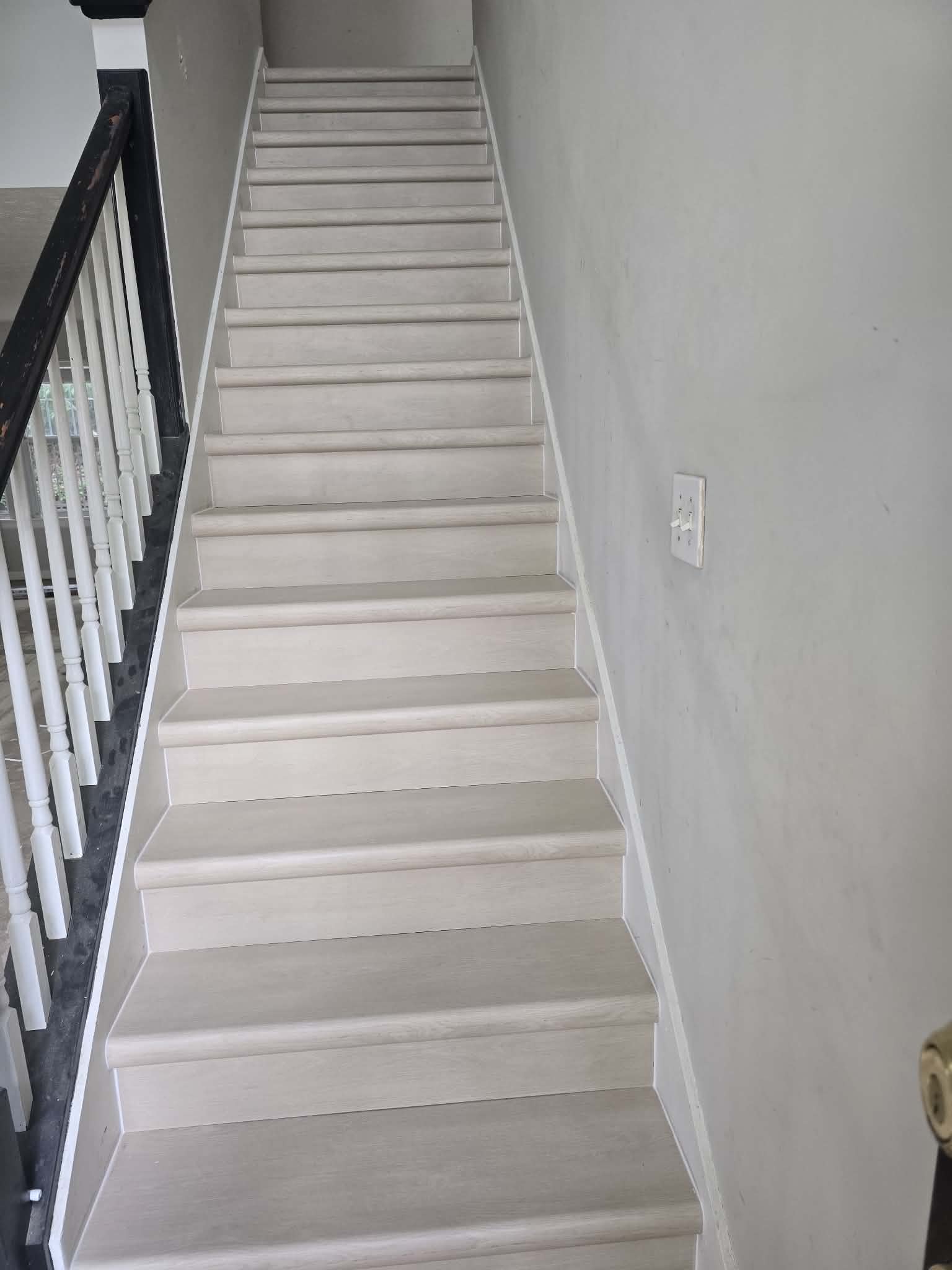 Renovated staircase with new treads and risers